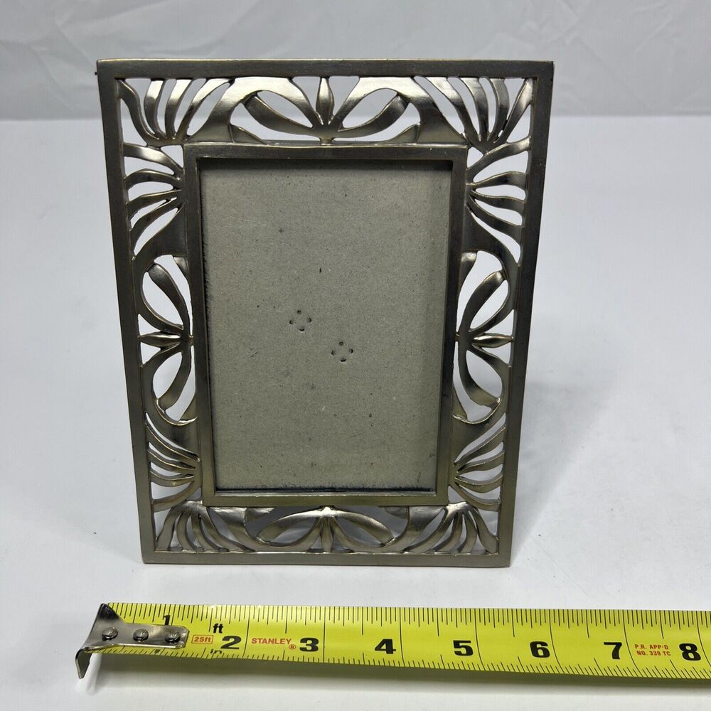 Burnes Of Boston Elegant Metal Silver-Tone Photo Frame Holds 3.5"x 5" Picture